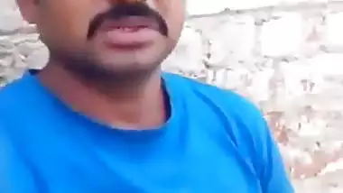 Pervert gets an outdoor blowjob from his friend