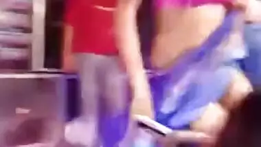 Two slim Desi teens seductively dance during XXX show under the tent