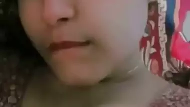 Teasing with nipple slip by sexy and horny girl