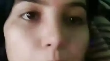 Cute girlfriend perky nipples showing viral selfie