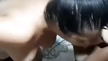 Nude aunty gives blowjob and handjob to servant