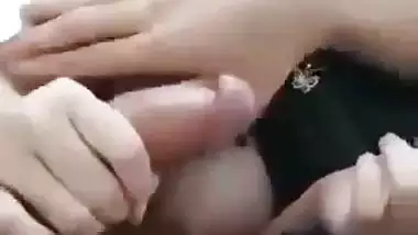 Girl gives a blowjob on the stairs in the Nepali sex video