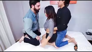 Hot threesome of a sexy babe in the adult web series